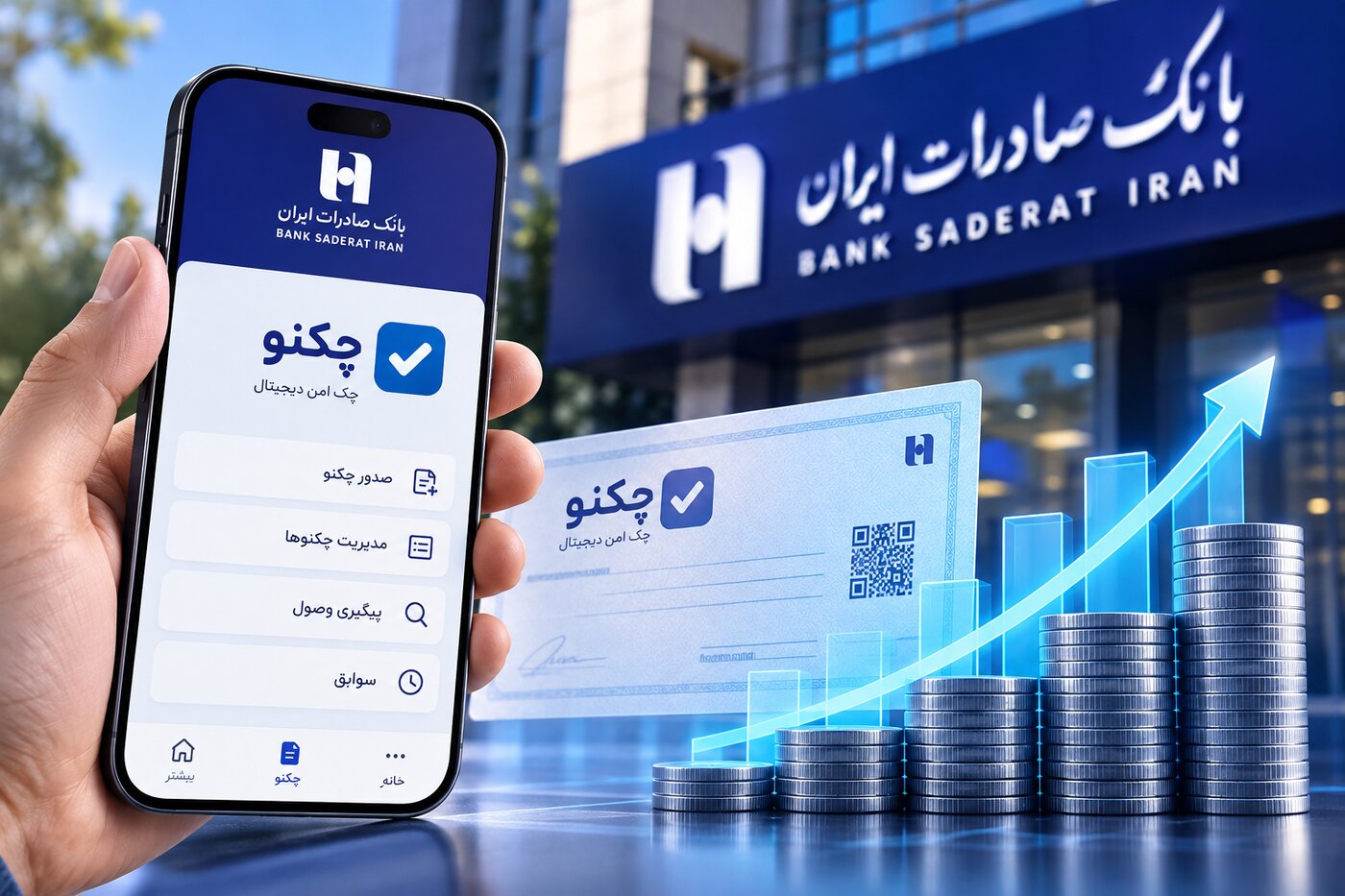 رشد ۹۴ درصدی ارزش چک‌های دیجیتال وصول‌شده بانک صادرات ایران