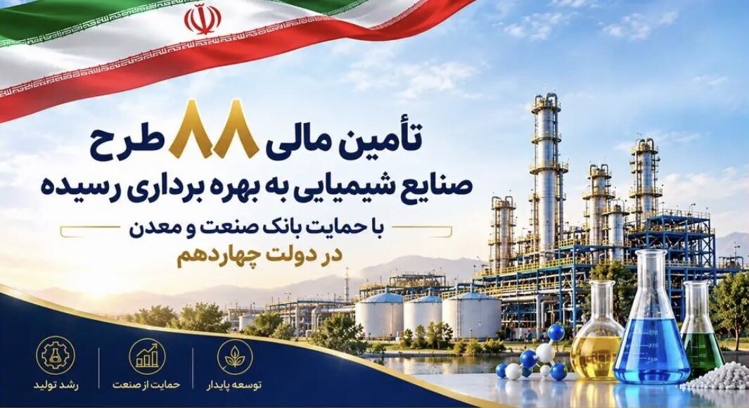 تأمین مالی ۸۸ پروژه صنایع شیمیایی با حمایت بانک صنعت و معدن