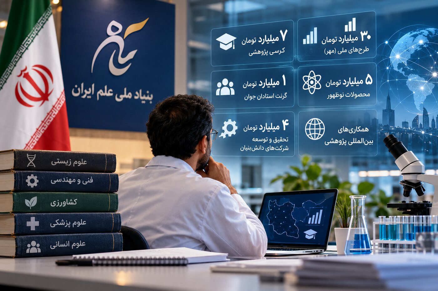 از کرسی‌های ۷ میلیاردی تا حمایت ۳۰ میلیاردی از طرح‌های پژوهشی؛ جزئیات تسهیلات بنیاد ملی علم ایران